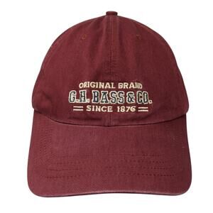 G.H. Bass & Co. Strapback Hat Red One Size Adjustable Embroidered